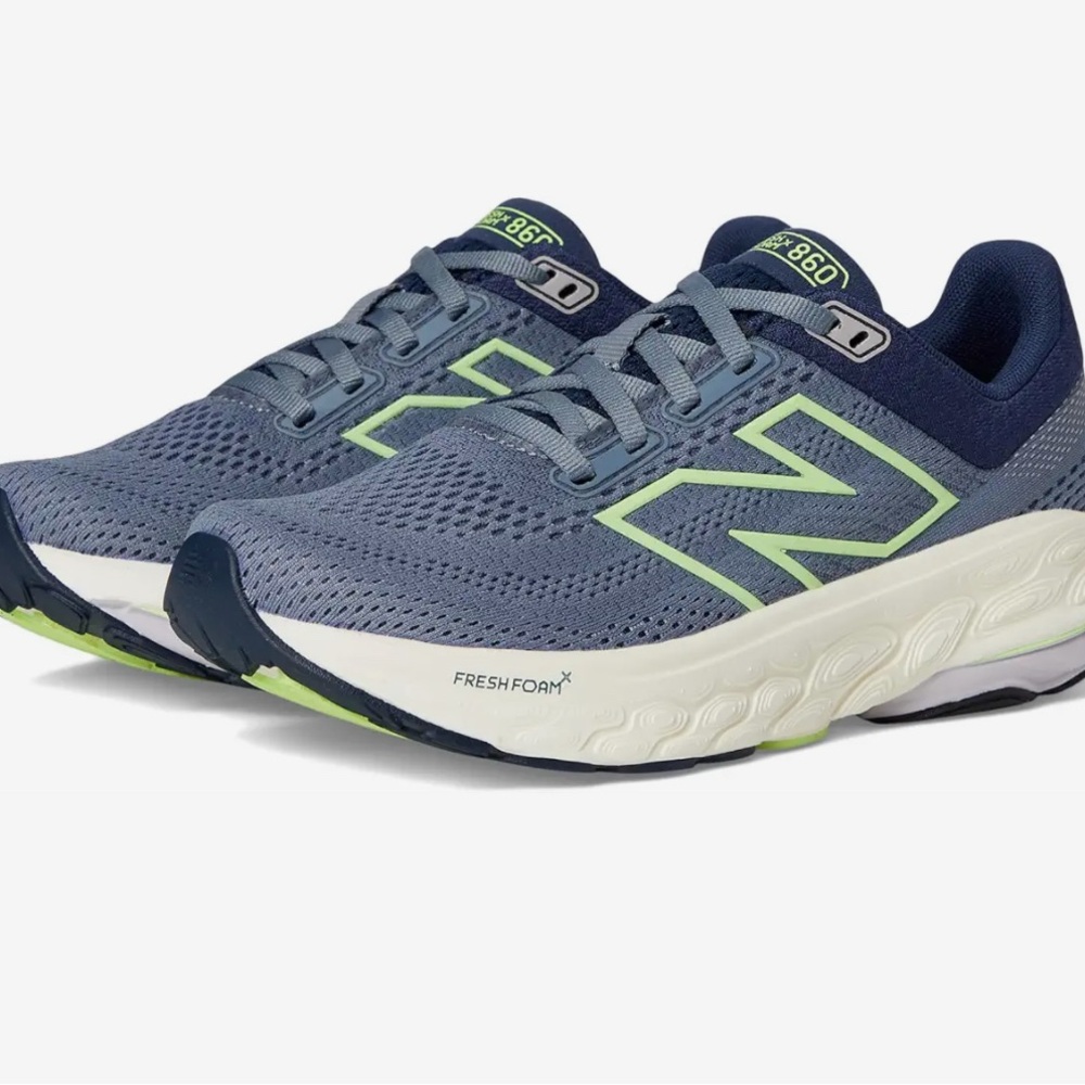 New Balance Fresh Foam X 860 V14 Running Shoes - Grey and Green size 9 WIDE